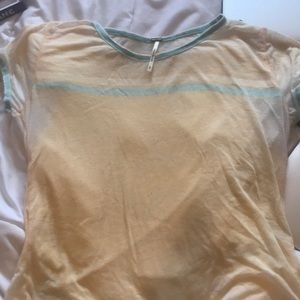 Cute peach and blue top